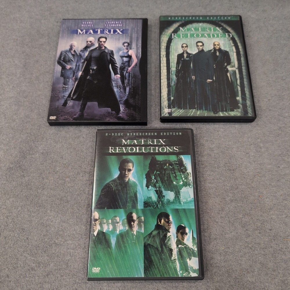 The Matrix Trilogy DVD Set Matrix Reloaded Revolutions Widescreen Keanu‎ Reeves